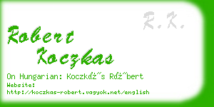 robert koczkas business card